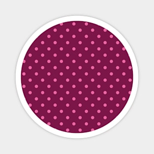 Retro pink polka dots Valentine's burgundy pattern Magnet